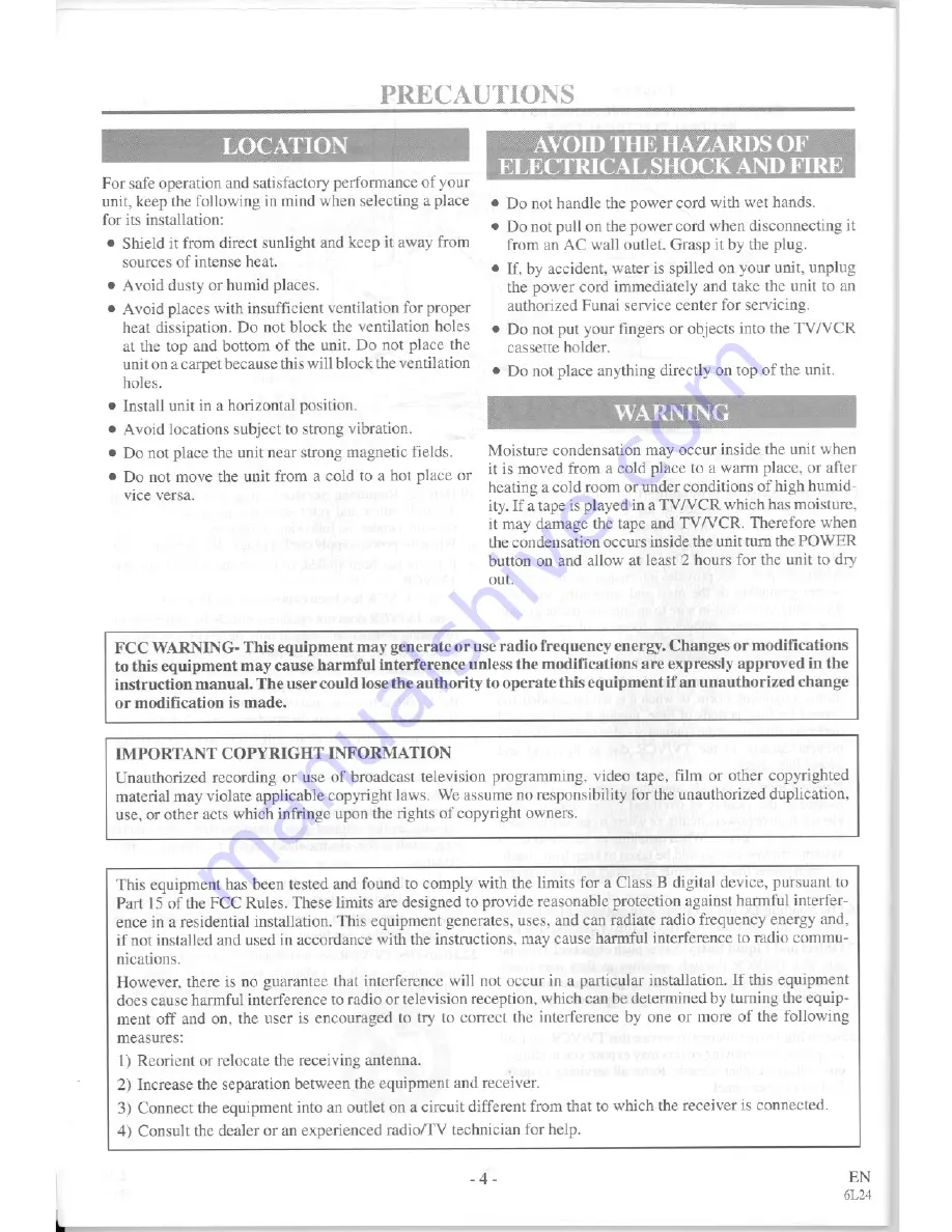 Symphonic TVCR19G1 Owner'S Manual Download Page 4