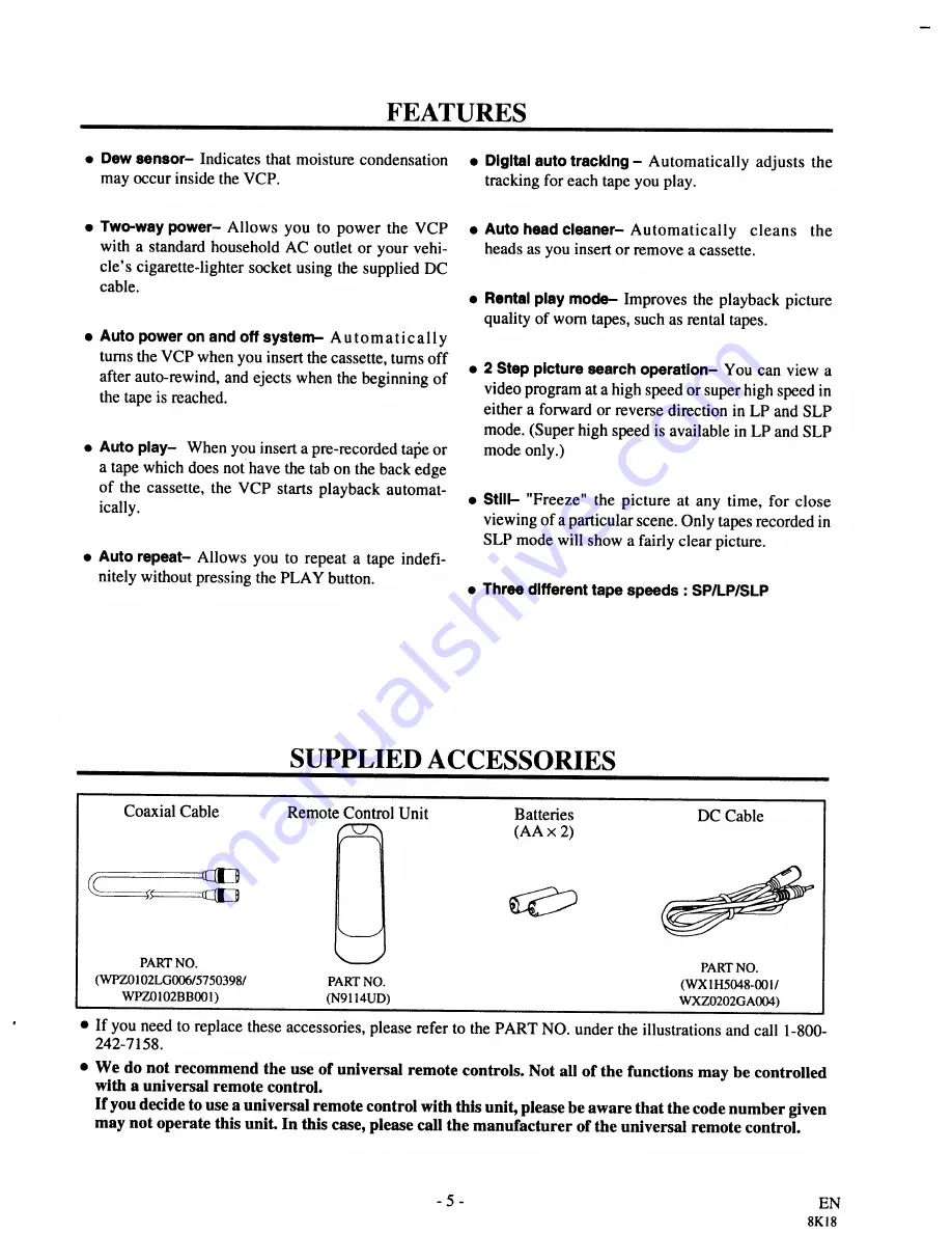 Symphonic VP19WF Owner'S Manual Download Page 5