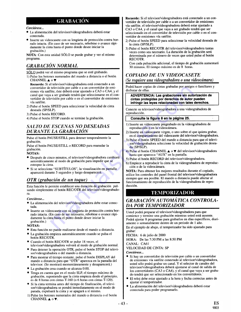 Symphonic WF13C1 Owner'S Manual Download Page 43