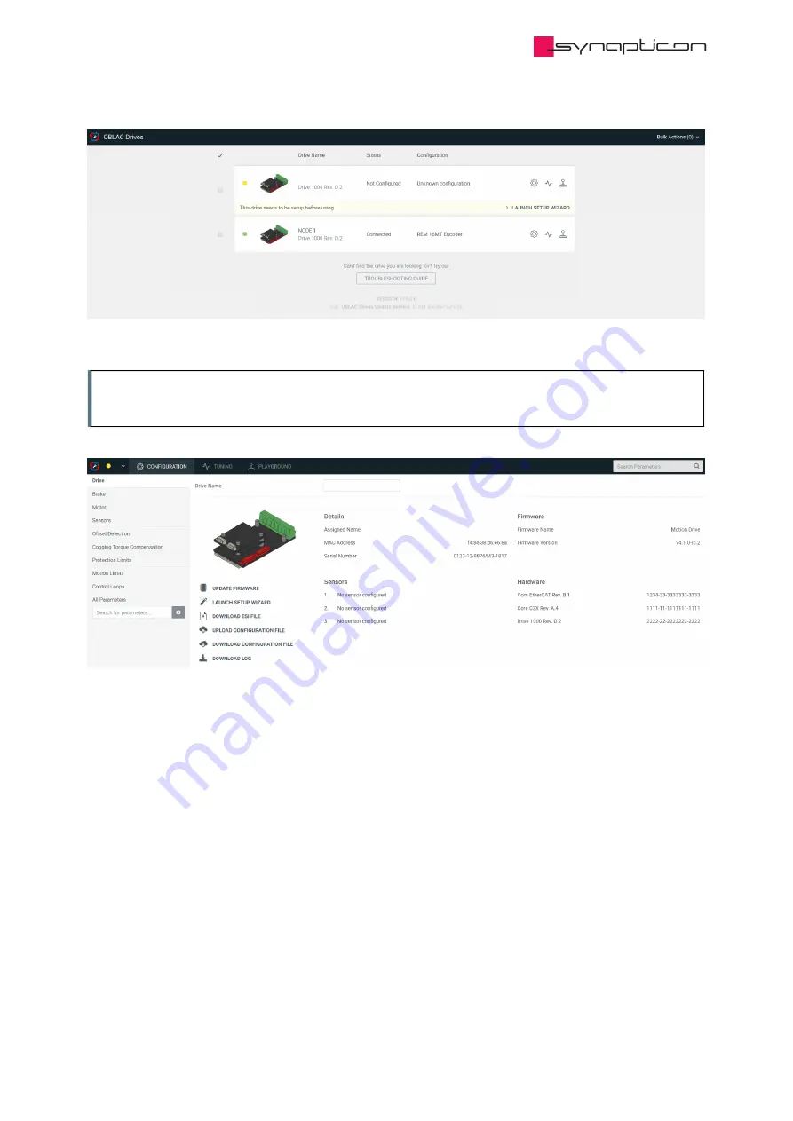 SYNAPTICON SOMANET OBLAC Drives Box Commissioning And Tuning Download Page 27