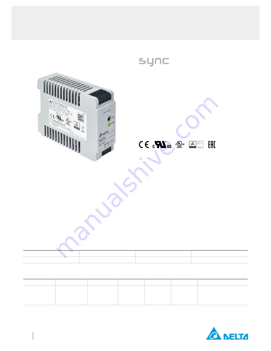 SYNC DRS-24V50W1N Series Скачать руководство пользователя страница 1