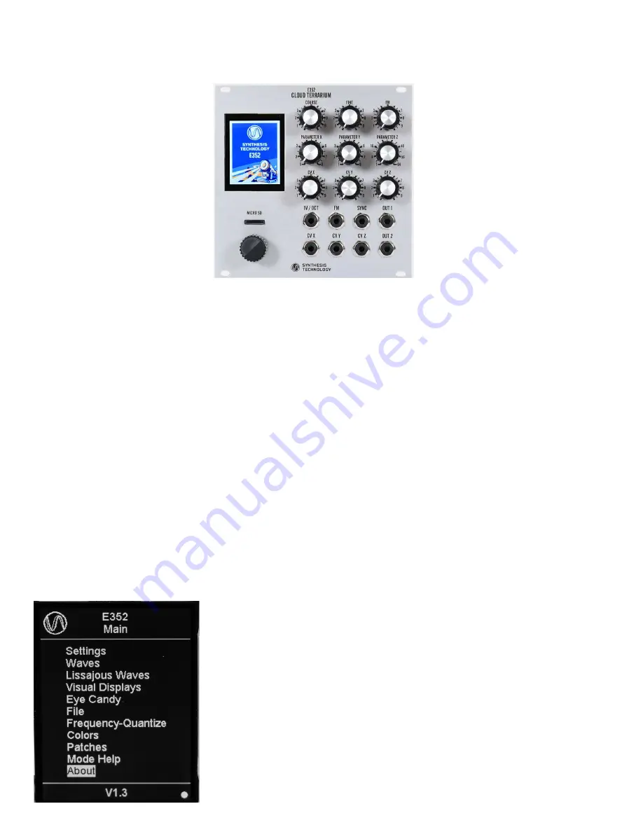 Synthesis Technology E352 Cloud Terrarium User Download Page 1