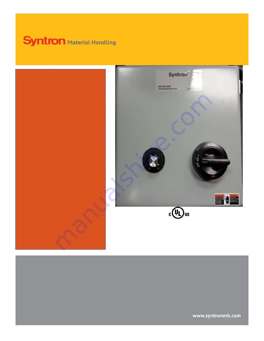 Syntron Material Handling Conductor 420 Service Instructions Manual Download Page 1