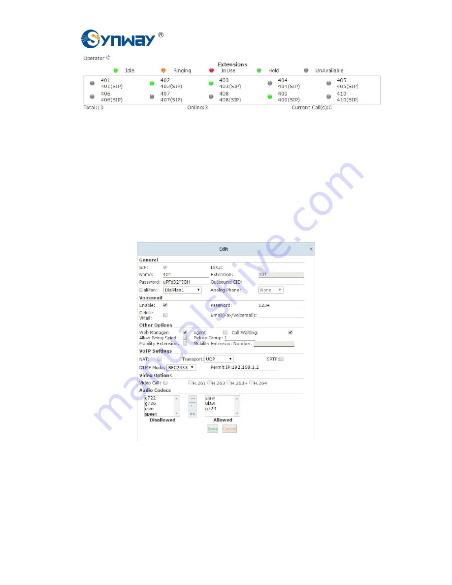 Synway Syn_PBX100 U100 Скачать руководство пользователя страница 26