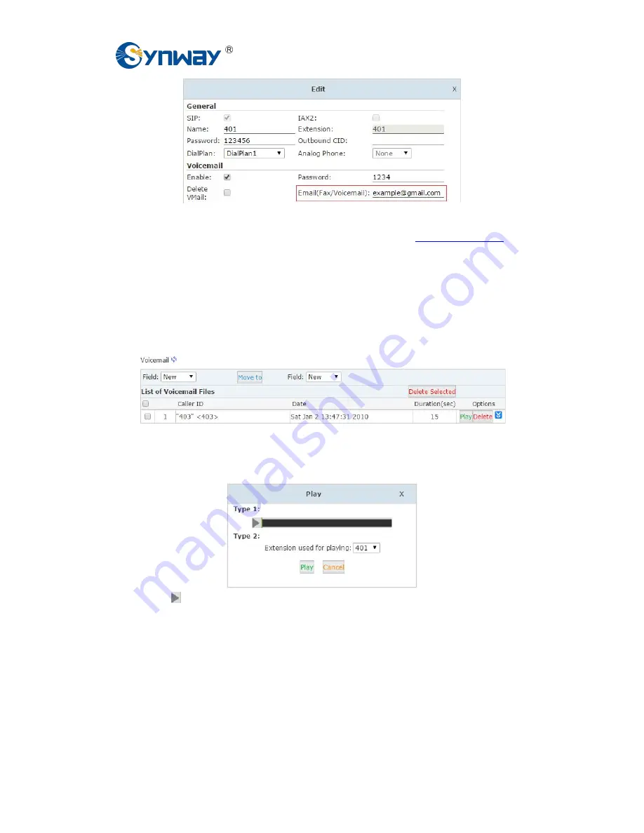 Synway Syn_PBX100 U100 Скачать руководство пользователя страница 62