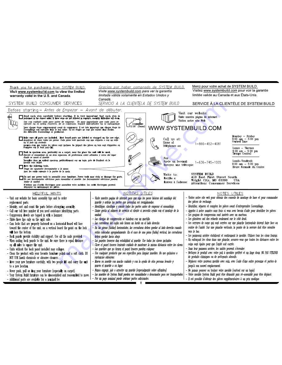 System Build 7256025P Assembly Instruction Manual Download Page 2