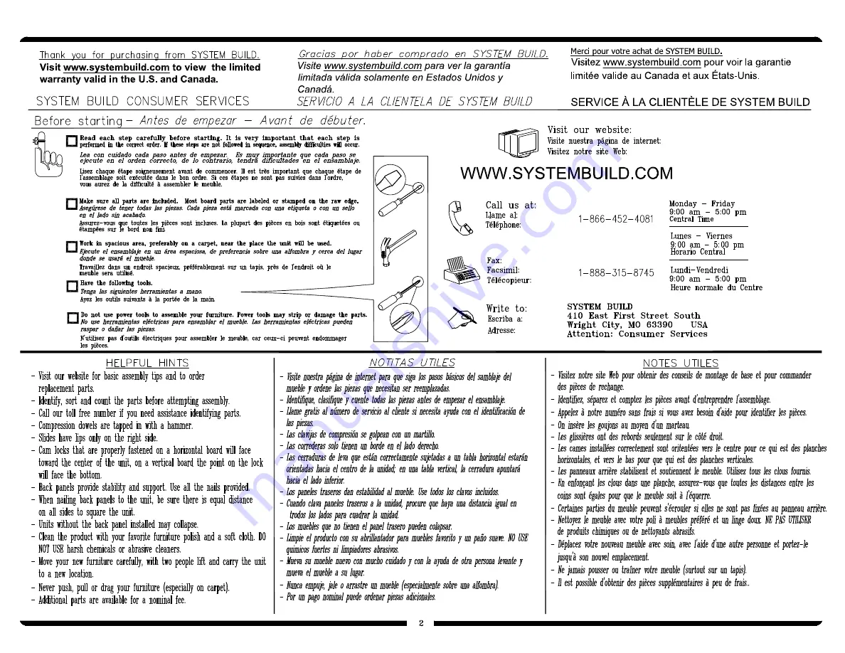 System Build 7362414COM Quick Start Manual Download Page 2