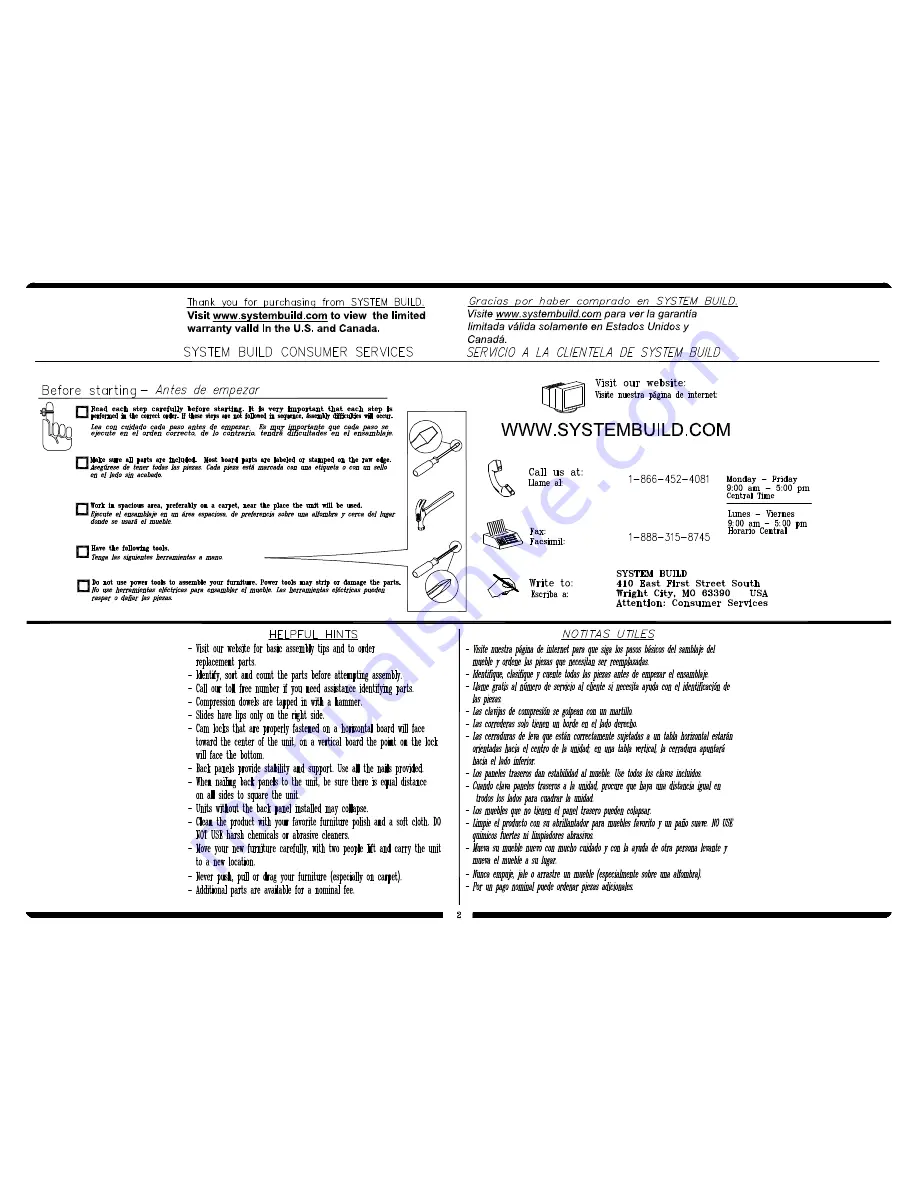 System Build 7642207EBLP Assembly Instructions Manual Download Page 2