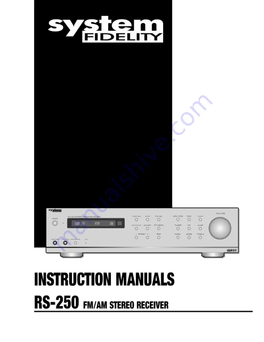 System Fidelity RS-250 Instruction Manuals Download Page 1