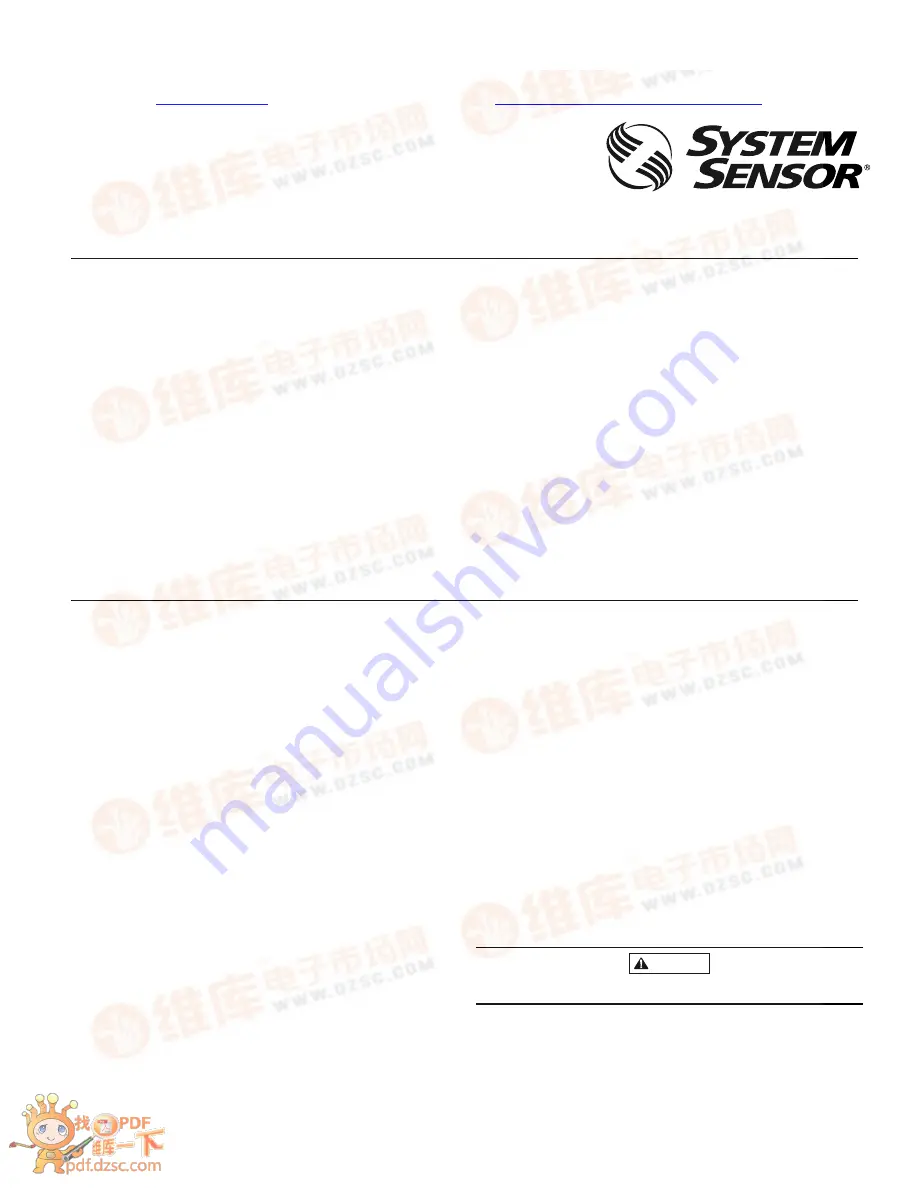 System Sensor 2551HR Installation And Maintenance Instructions Download Page 1