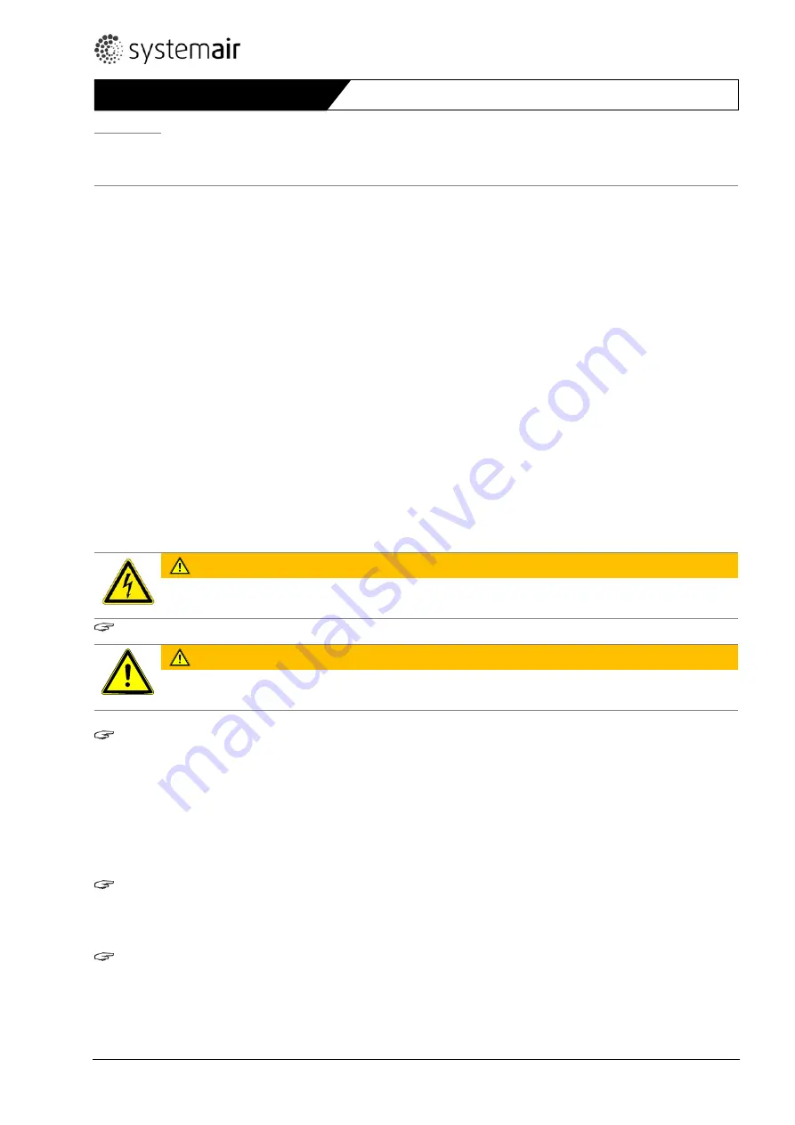 SystemAir DVV Series Installation And Operating Instructions Manual Download Page 11