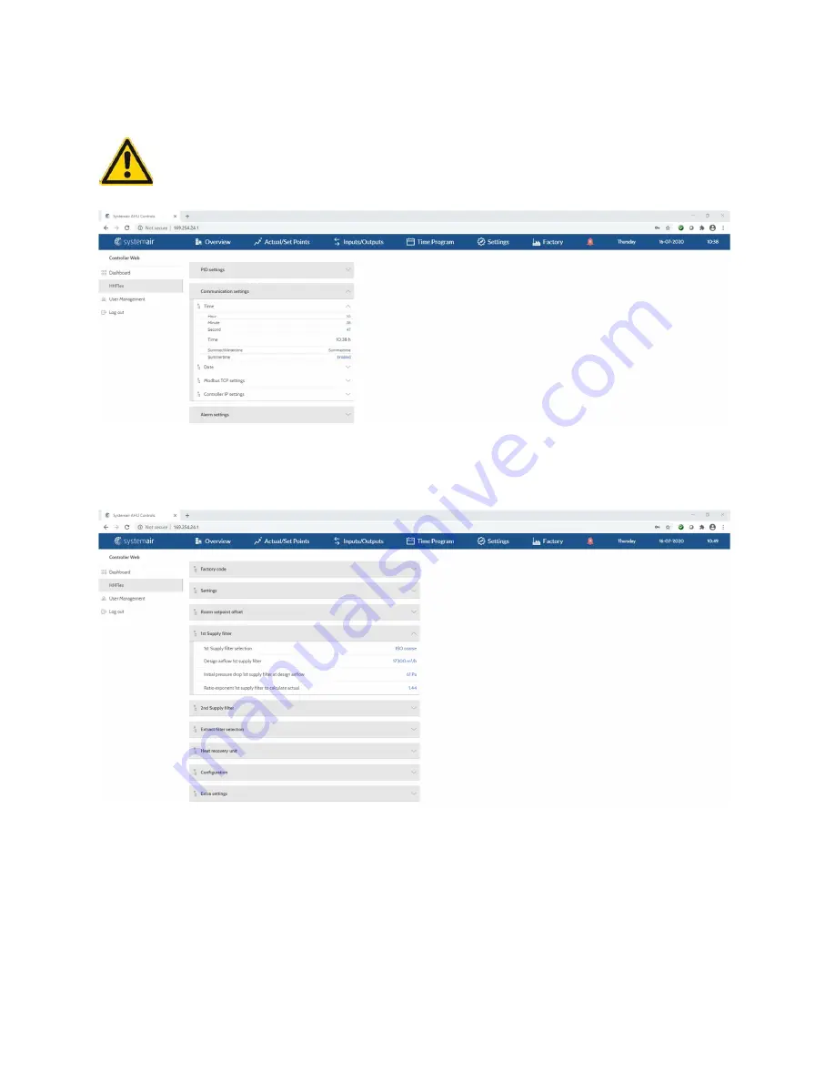 SystemAir HHFlex C Operating Instructions Manual Download Page 18