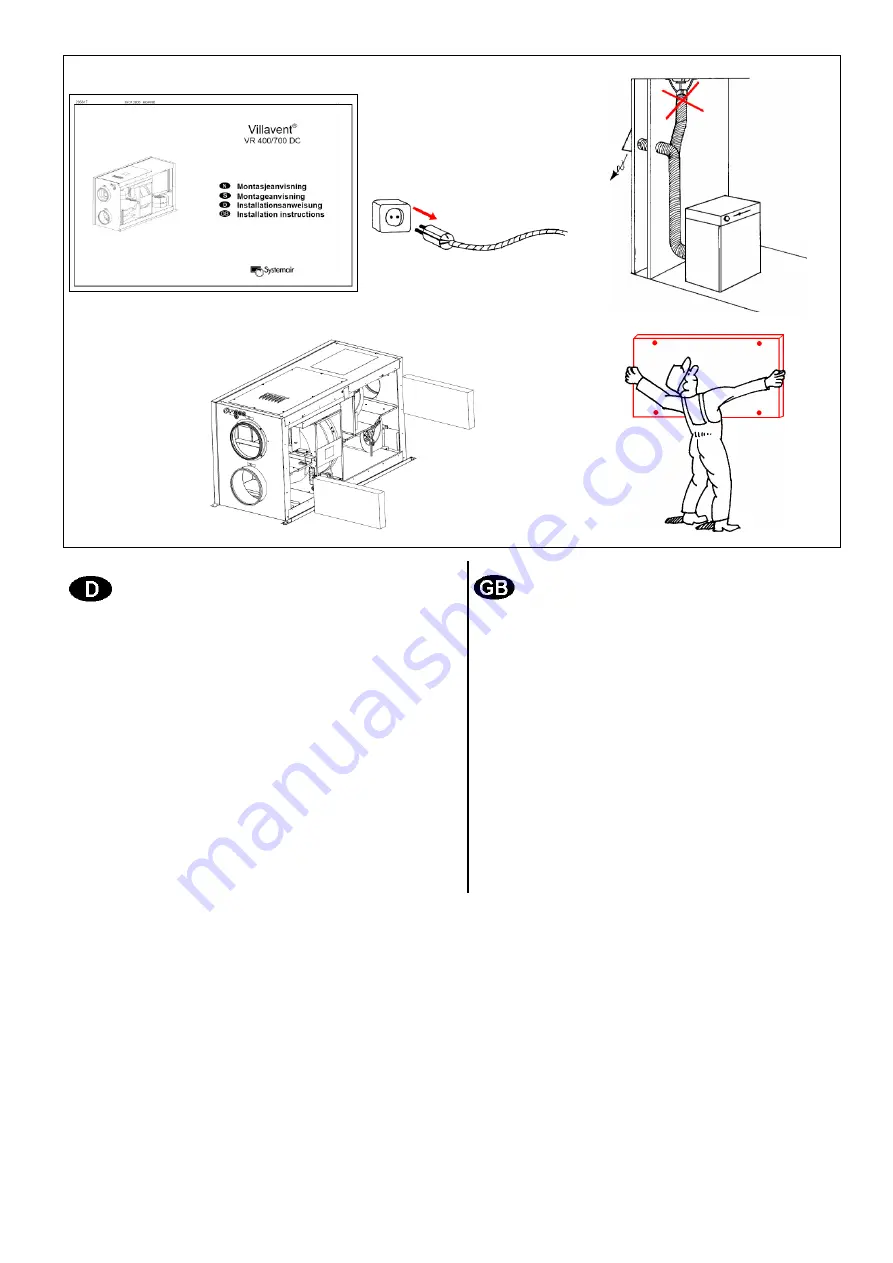 SystemAir Villavent VR 400 DC User And Maintenance Instructions Download Page 10