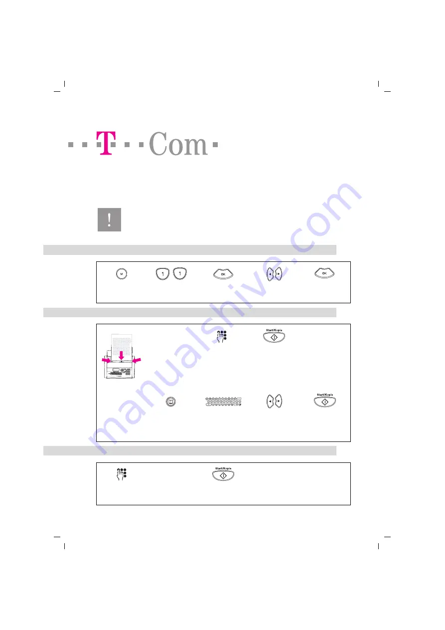 T-COM Fax 300 Quick Reference Manual Download Page 1