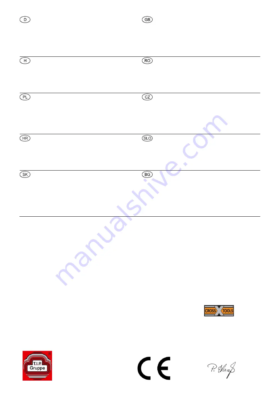 T.I.P. Cross Tools CSC 350-2000 PRO Translation Of Original Operating Instructions Download Page 2