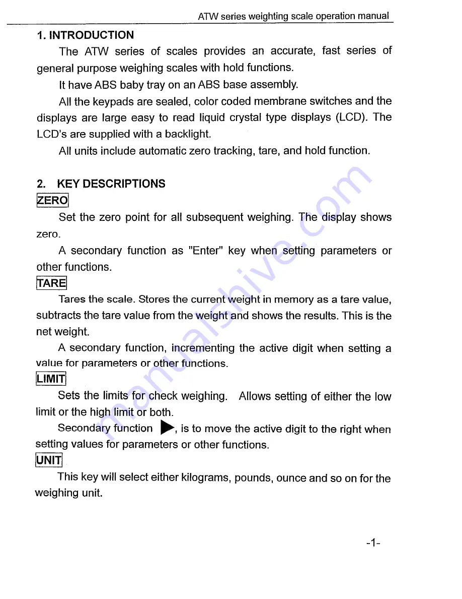 T Scale ATW Series User Manual Download Page 3