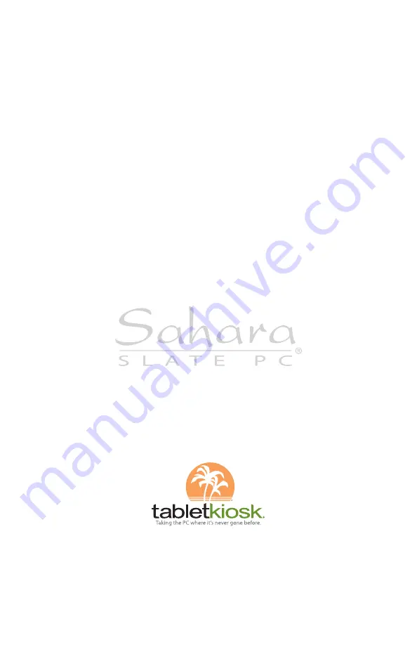 TabletKiosk Sahara Slate PC i400 Series Quick Start Manual Download Page 8