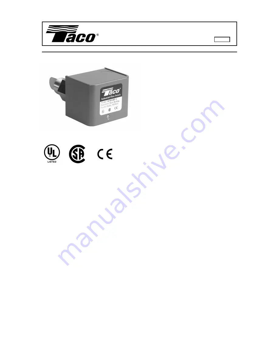 Taco IFS01BF-1 Instruction Sheet Download Page 1