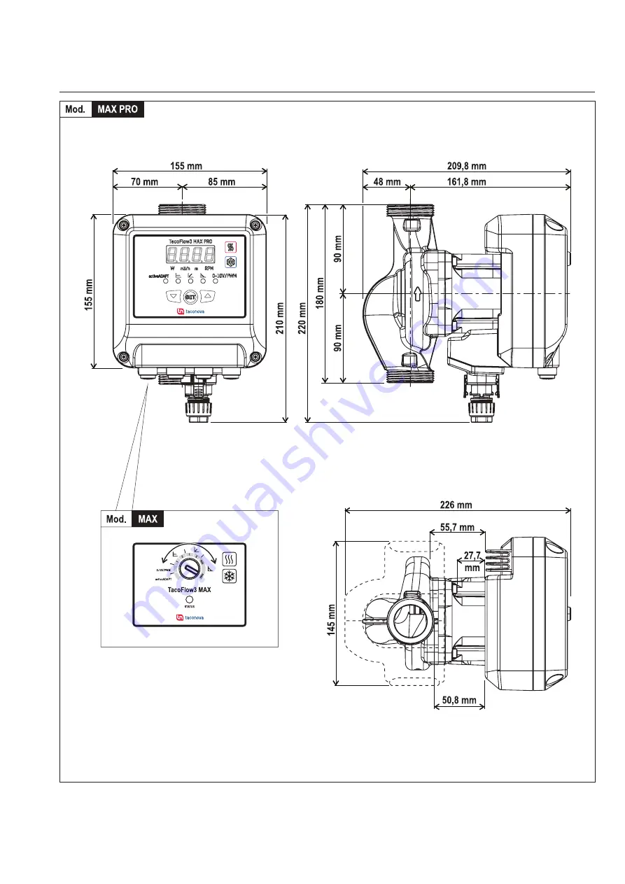 Taconova TACOFLOW3 MAX Instructions For Installation And Use Manual Download Page 15