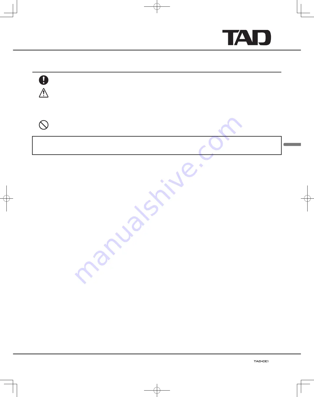 TAD CE1 Owner'S Manual Download Page 27