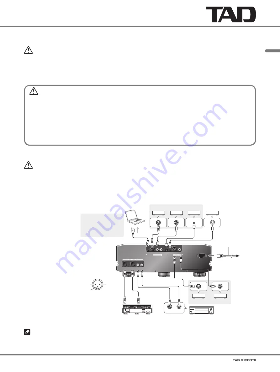 TAD TAD-D1000TX Owner'S Manual Download Page 15