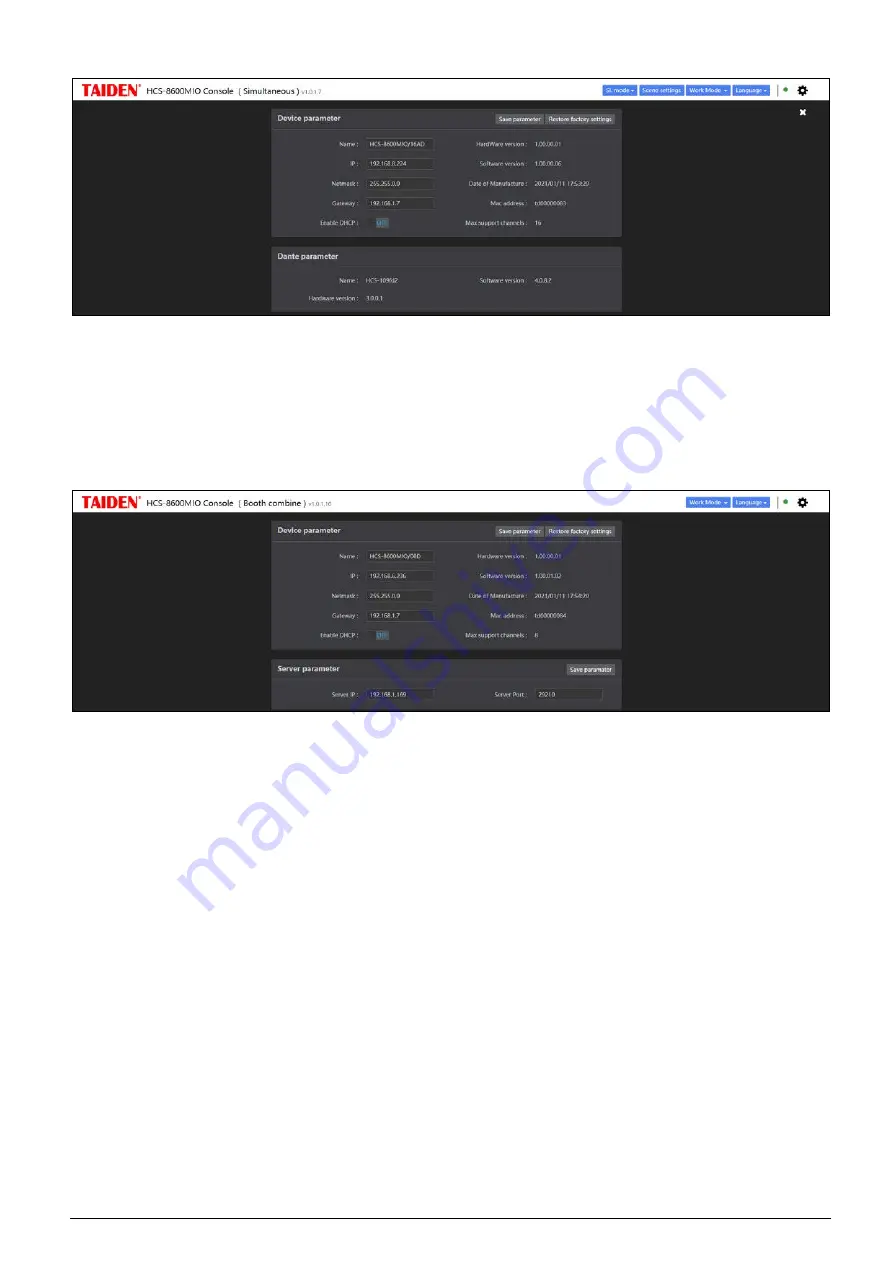 Taiden HCS-8600 Series Installation And Operating Manual Download Page 142