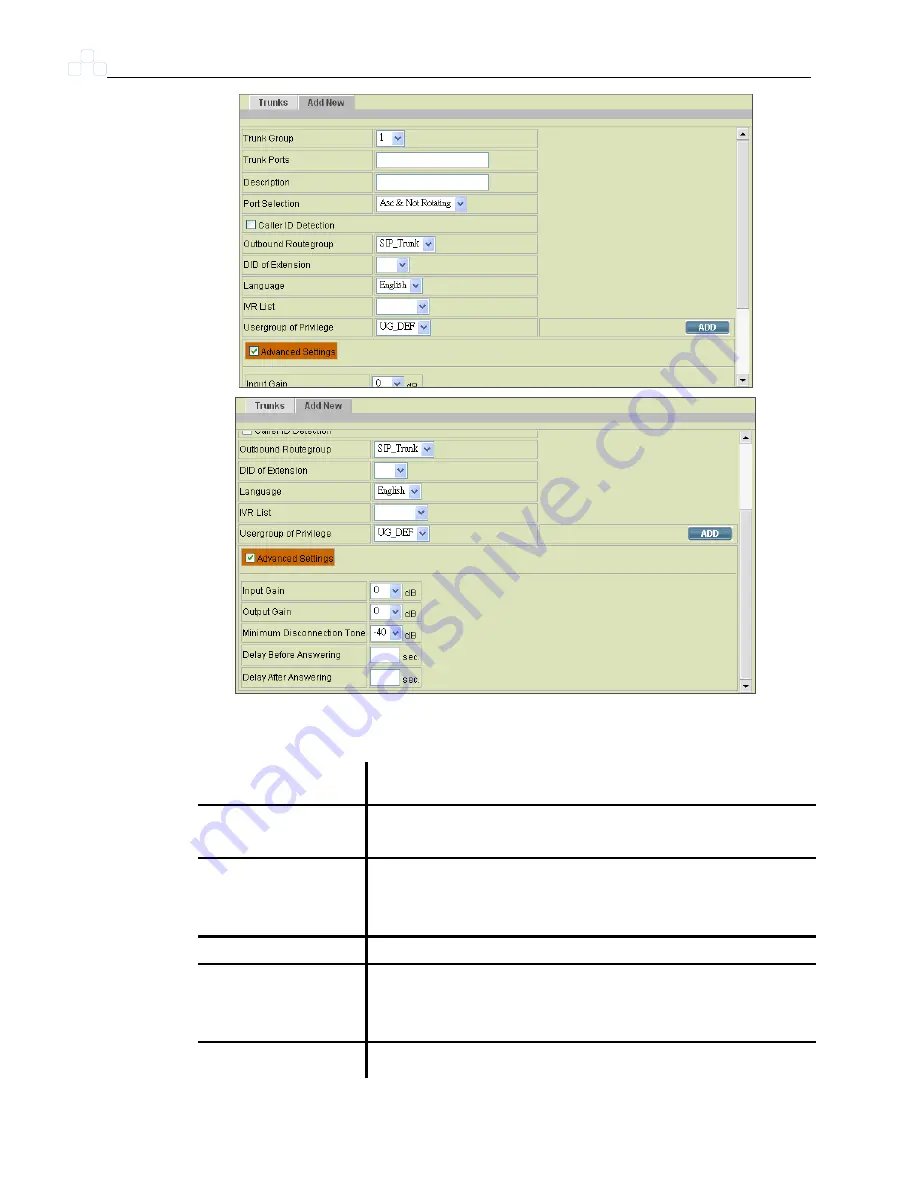 Tainet IPBX 230 User Manual Download Page 70