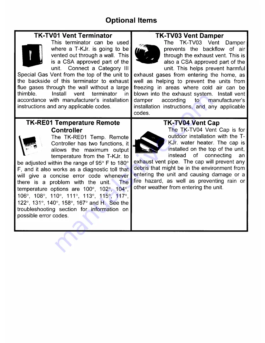 Takagi T-KJr Installation Manual & Owner'S Manual Download Page 22