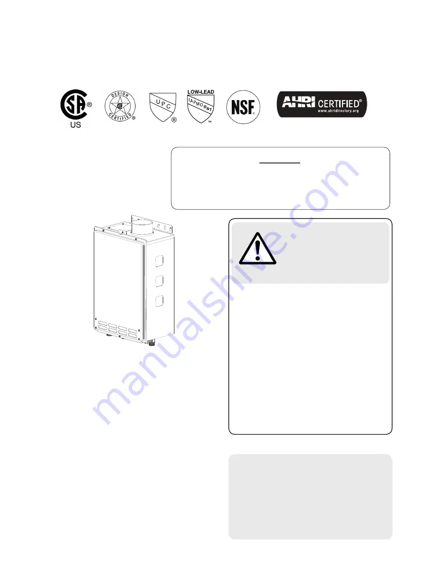 Takagi T?KJr2?IN Installation Manual And Owner'S Manual Download Page 1