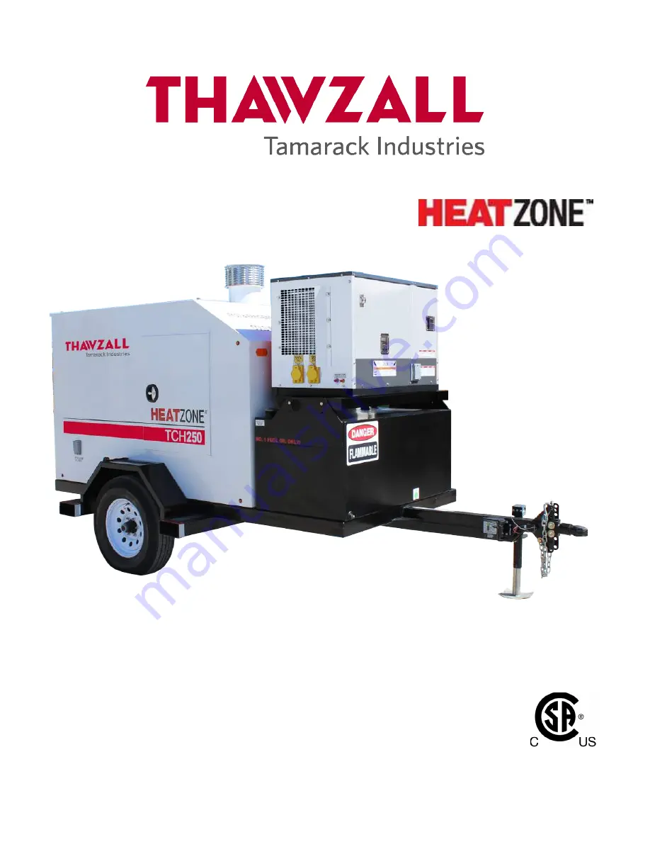 Tamarack Industries Thawzall HEATZONE TCH250 Operator'S Manual Download Page 1