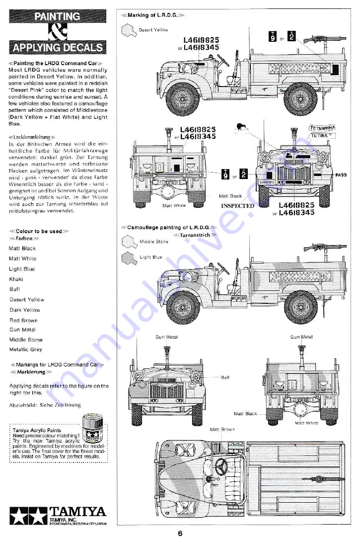 Tamiya BRITISH LRDG COMMAND CAR NORTH AFRICA Manual Download Page 8