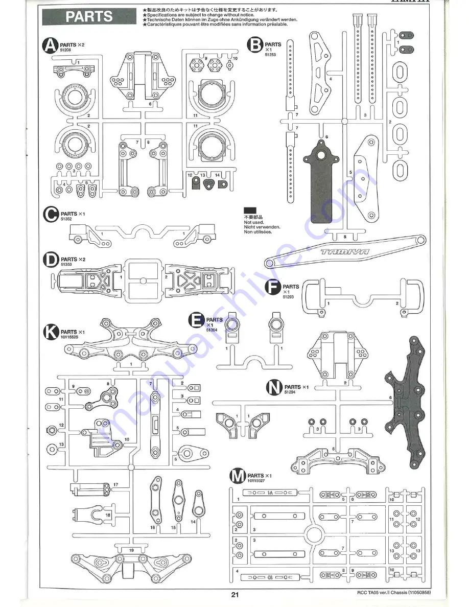 Tamiya TA05 Ver.II Скачать руководство пользователя страница 21