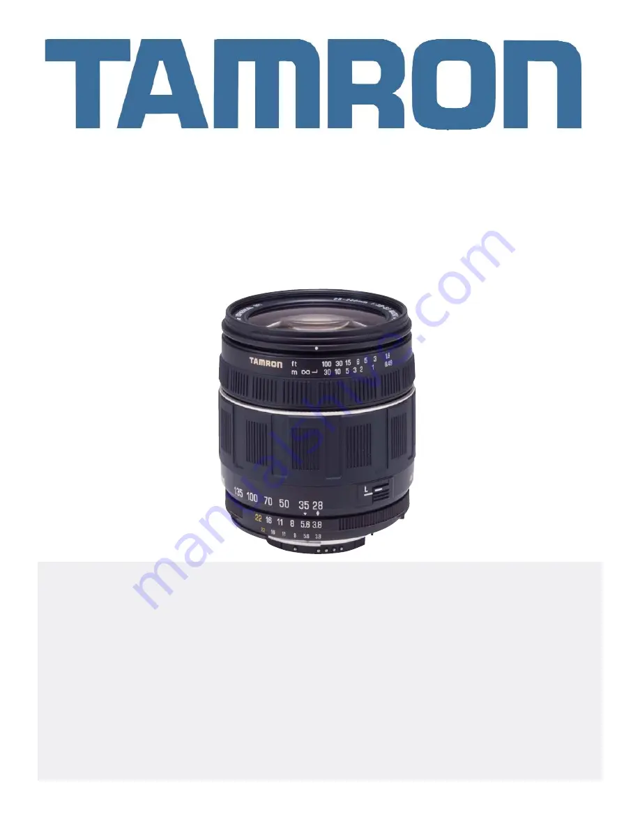 Tamron A03 Manual Download Page 1