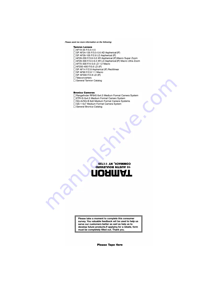 Tamron A13 User Manual Download Page 5