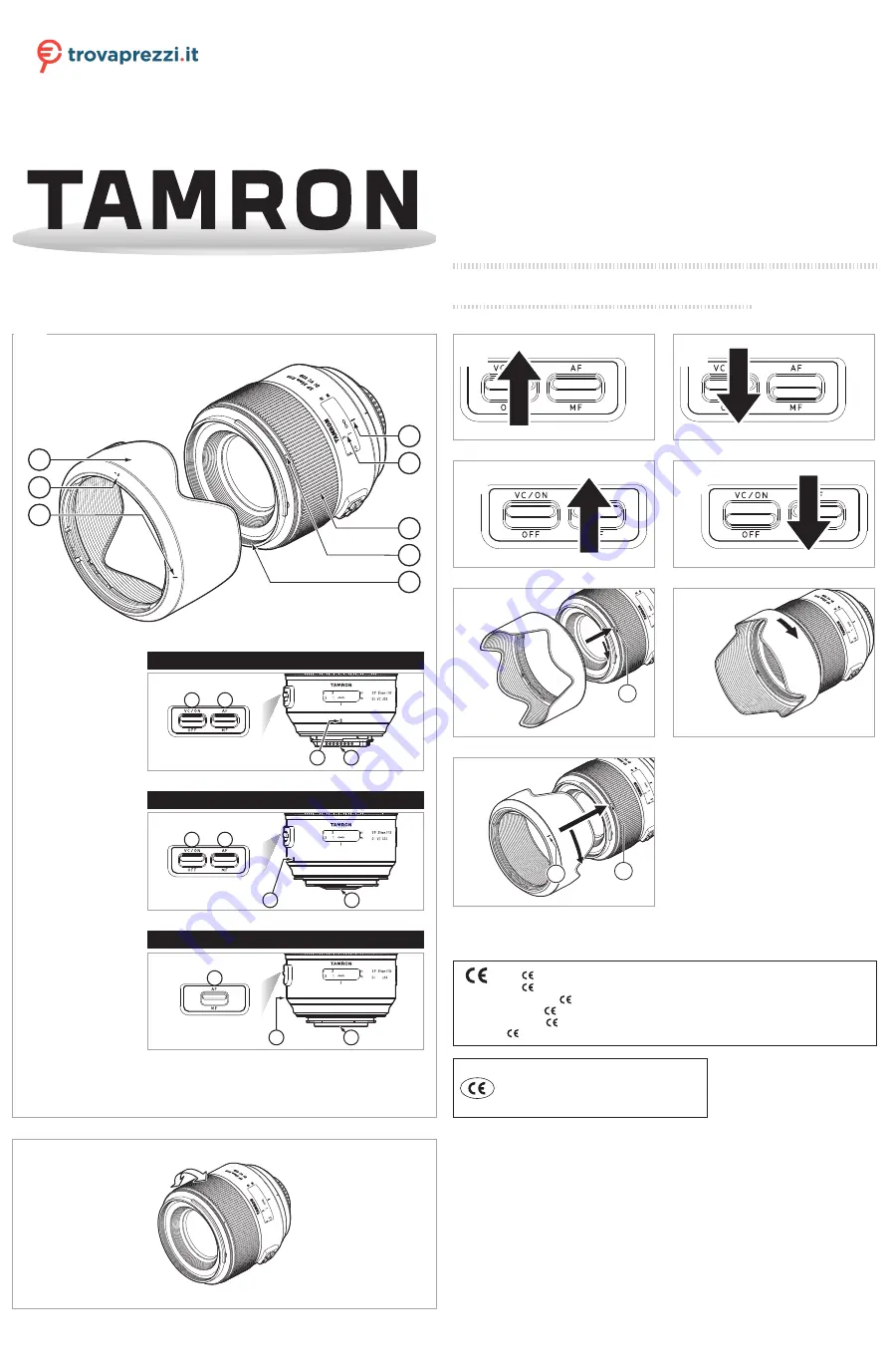 Tamron F012 Instruction Manual Download Page 1