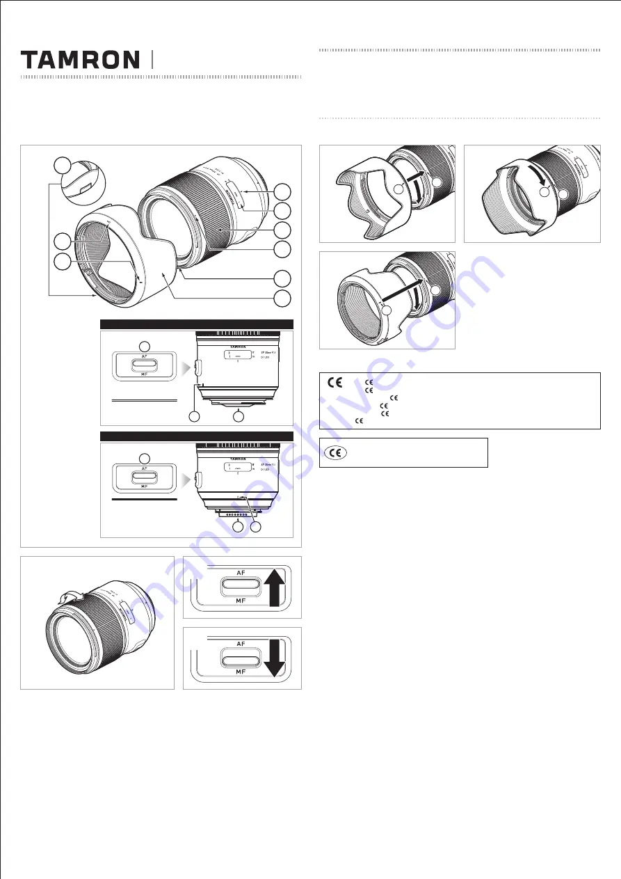 Tamron F045 Owner'S Manual Download Page 1