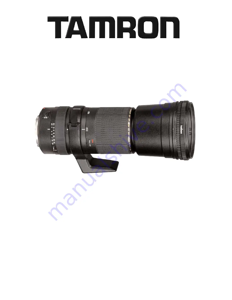 Tamron SP A08 Owner'S Manual Download Page 1