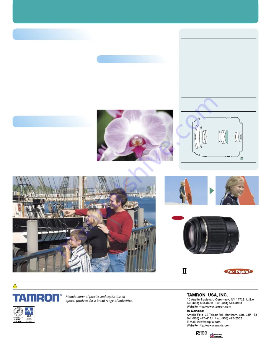 Tamron SPECIFICATIONS Specifications Download Page 2