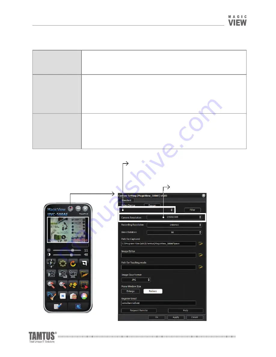 Tamtus MagicView UVC-500AF User Manual Download Page 11