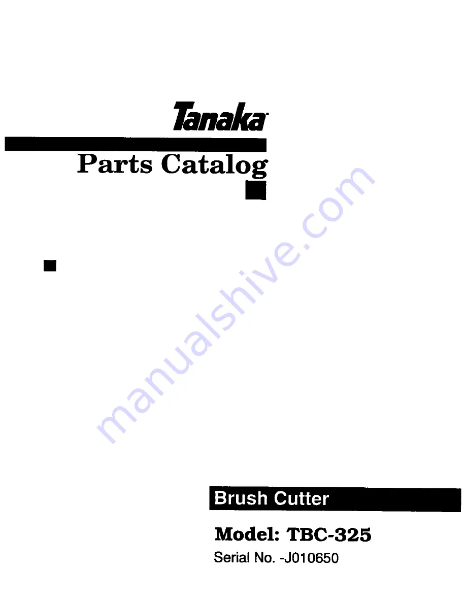 Tanaka TBC-325 Parts Catalog Download Page 1