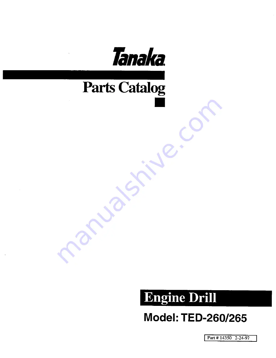 Tanaka TED-260 Parts Catalog Download Page 1