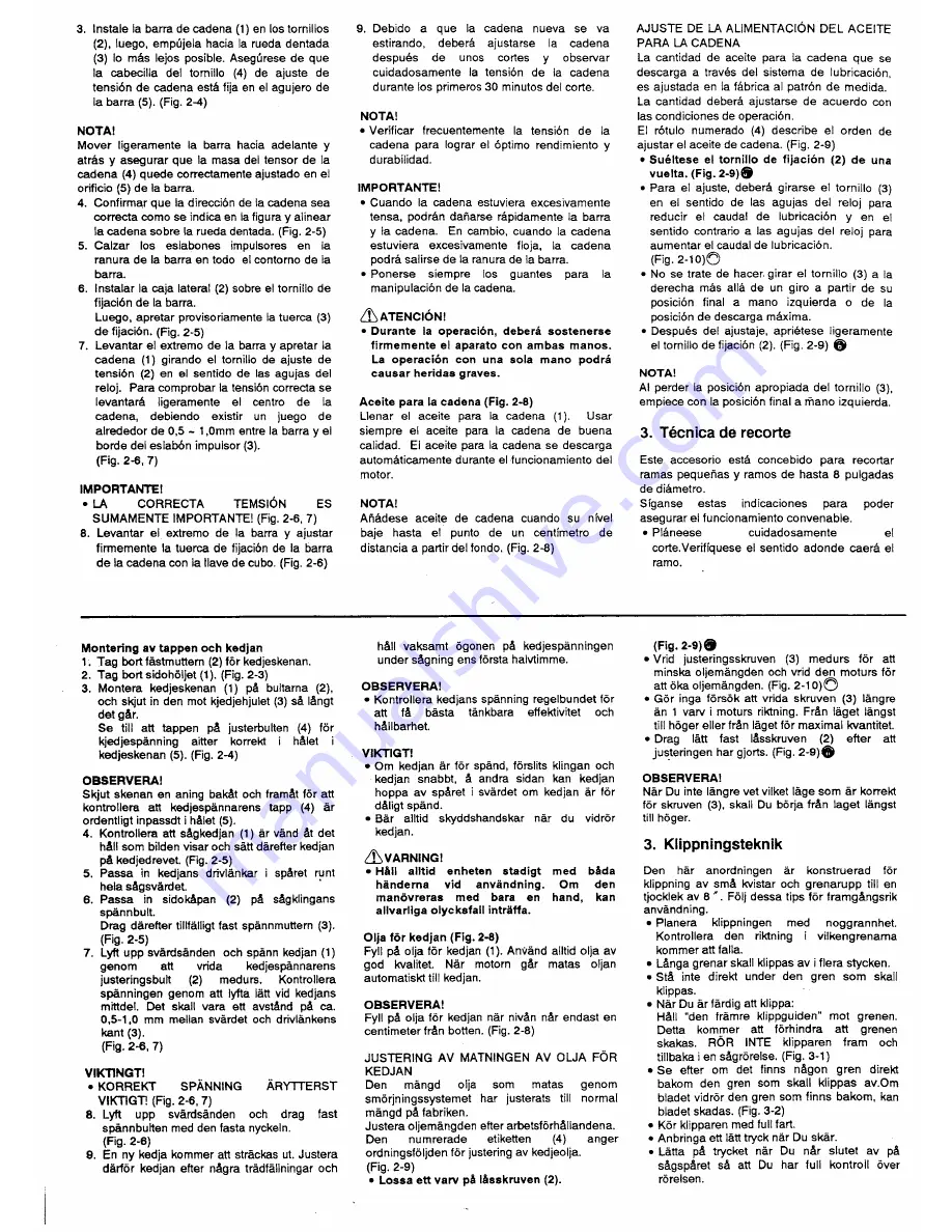 Tanaka TPS-210 Owner'S Manual Download Page 7