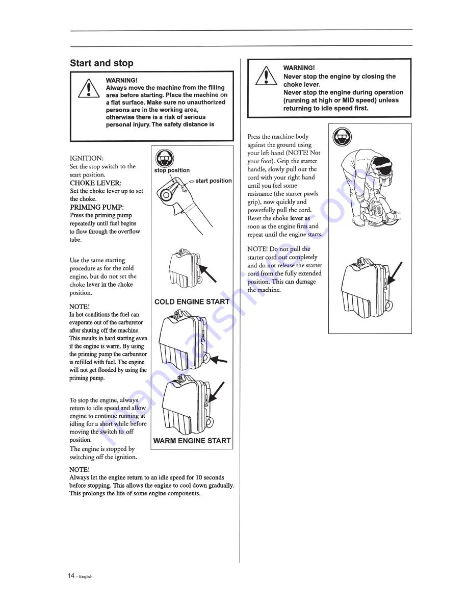 Tanaka TRB 65EF Owner'S Manual Download Page 14