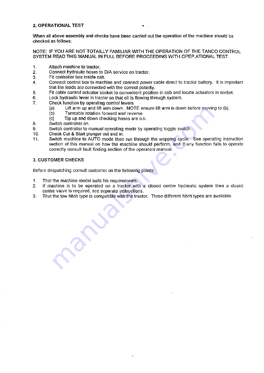 Tanco Autowrap 1080-A Operator'S Handbook Manual Download Page 7