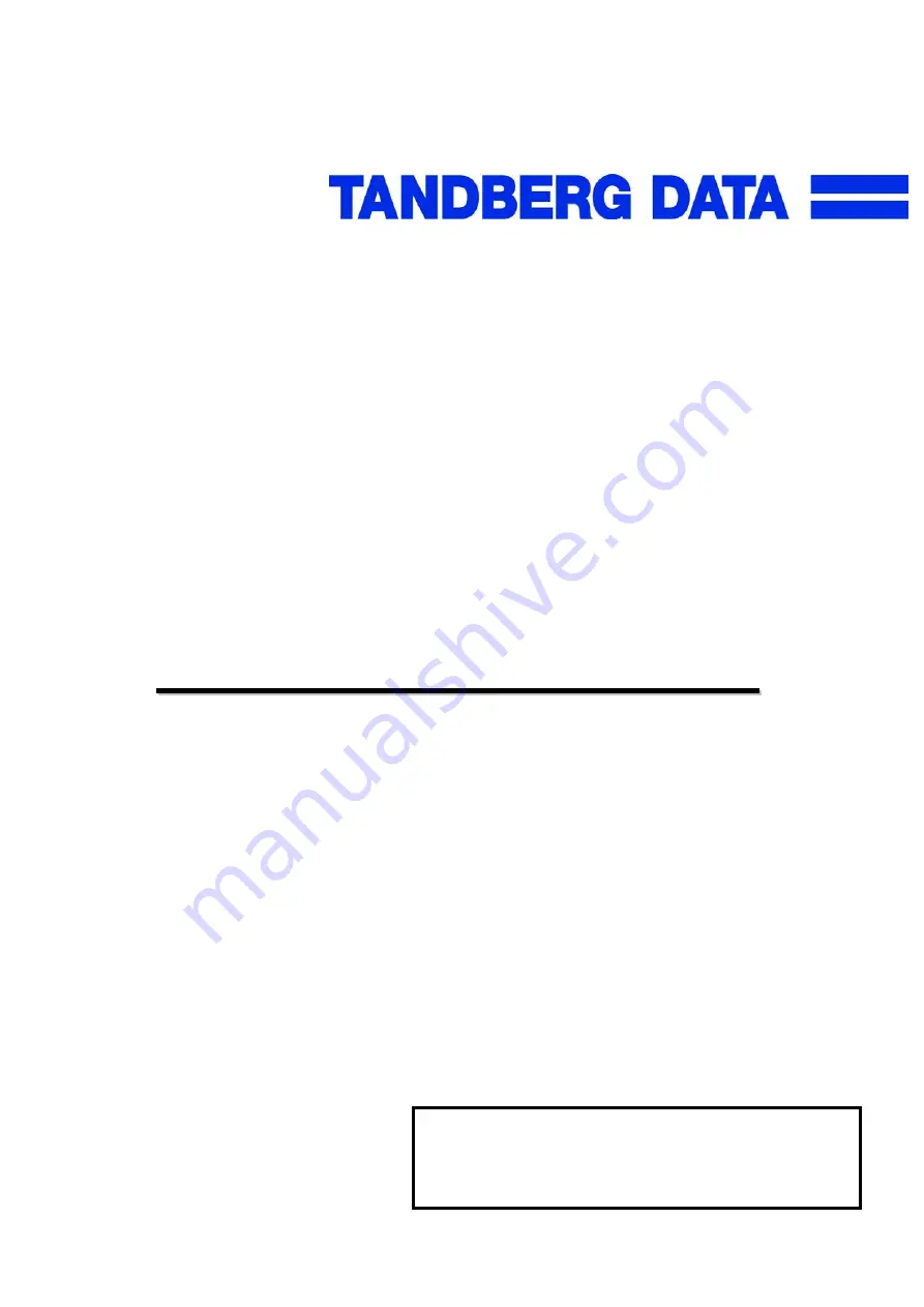 Tandberg Data Autoloader Tandberg LTO2 Скачать руководство пользователя страница 1