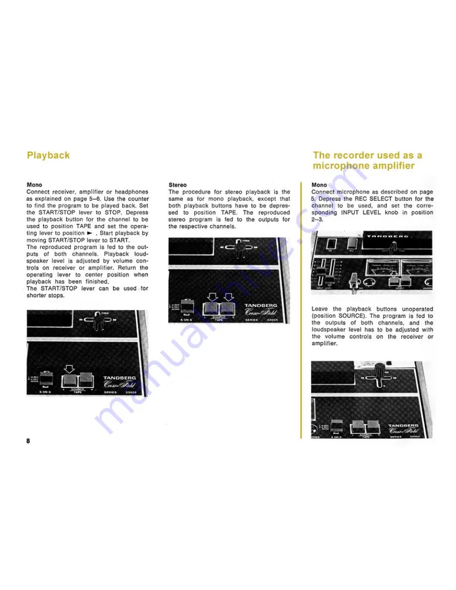 TANDBERG 3300X series Operating Manual Download Page 8