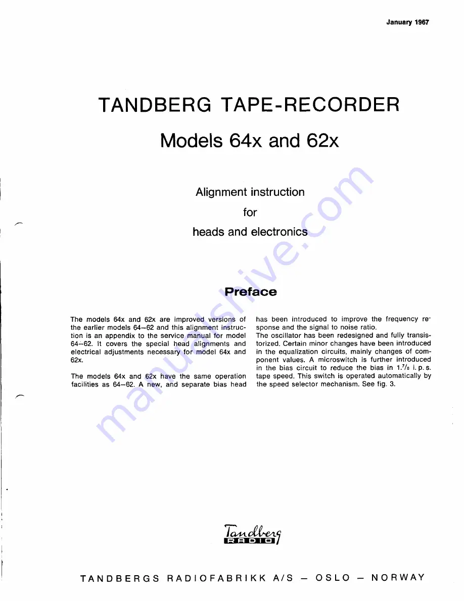 TANDBERG 62 series Service Manual Download Page 1