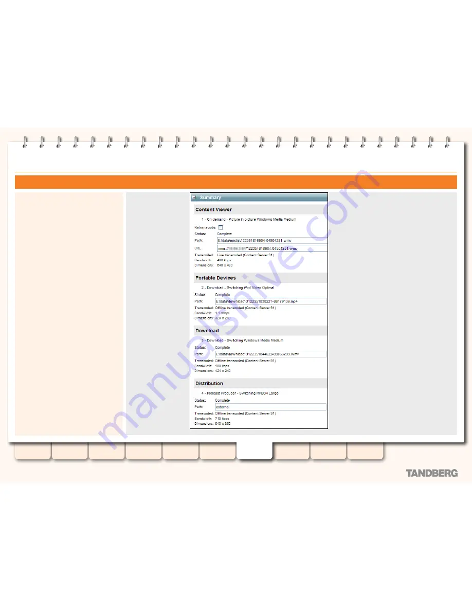 TANDBERG Content Server None Administrator'S Manual Download Page 61