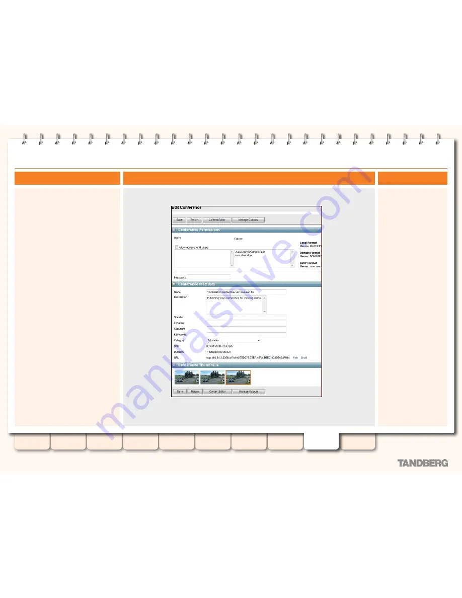 TANDBERG Content Server None Administrator'S Manual Download Page 123