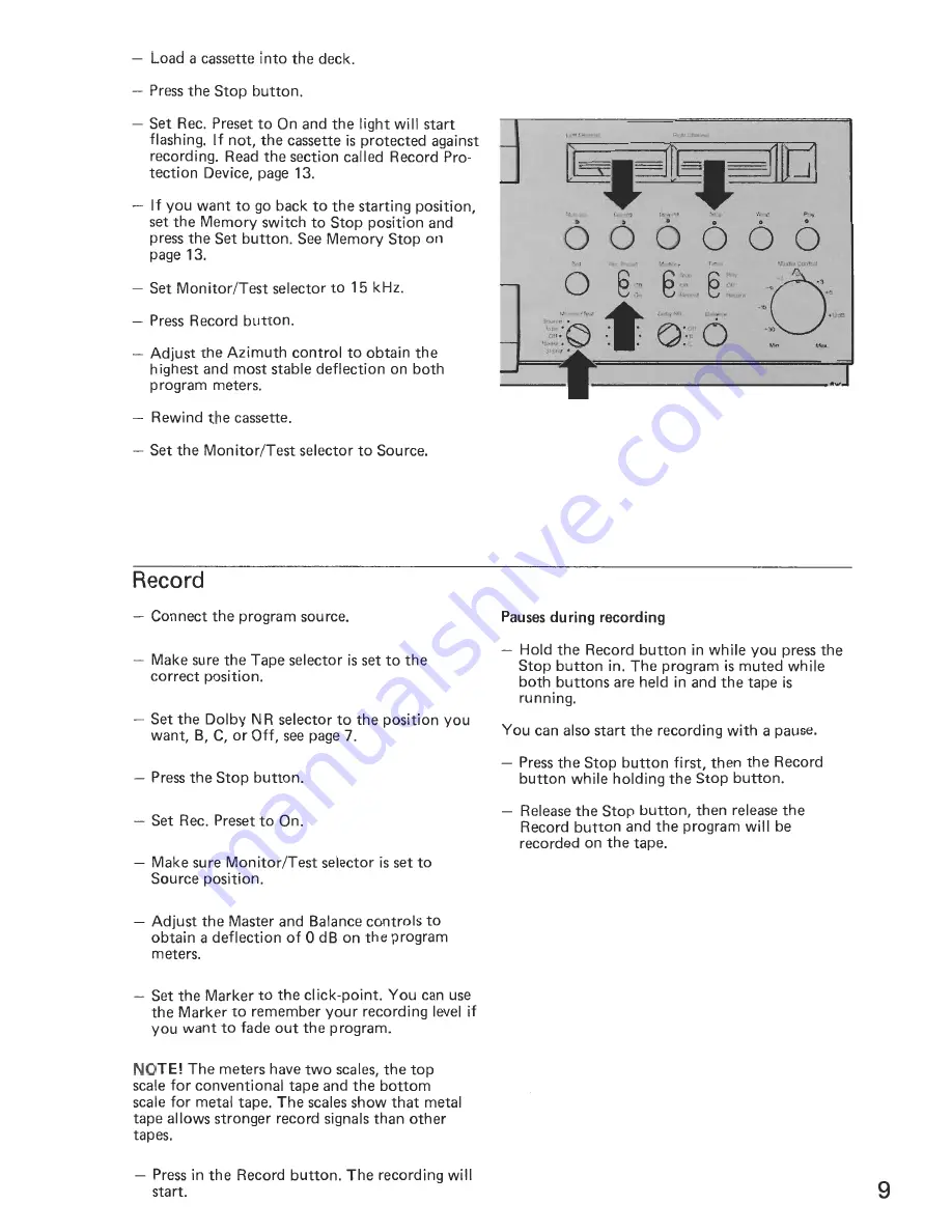 TANDBERG TCD 3014 Operating Instructions Manual Download Page 9